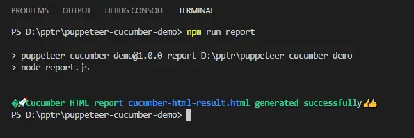 html-report-cucumber-puppeter