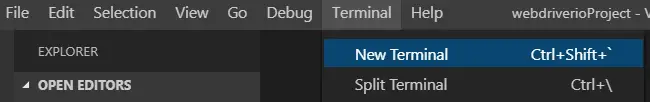 open-terminal-vscode-webdriverio